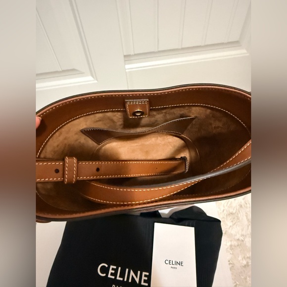 Celine camel triomphe small Leather bucket Bag - Picture 2 of 9